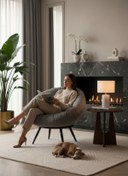 Resim Home Geniş Oturma Alanlı Modern Berjer Tekli Koltuk | Dinlenme & Kitap Okuma Koltuğu | Keten Gri 