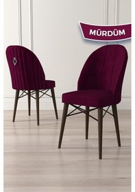 Resim Canisa Ritim Serisi 6 Adet Mürdüm Sandalye 1.sınıf Babyface Ithal Kumaş Ceviz Gürgen Ayak Gümüş Halkalı Mor 