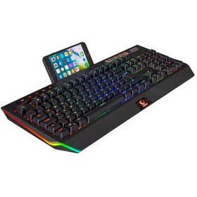 Resim Rampage KB-R105 EXHERO Usb Kablolu RGB Ledli Outemu Blue Switch 5 Makro Tuşlu Gaming Q Klavye 