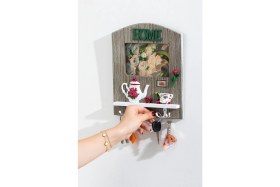Resim Özgürce Duvara Montajlı Dekoratif Anahtarlık Dolabı 22X26.5CM, Şık ve Pratik Saklama 