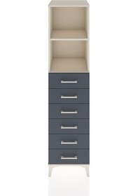 Resim Hyperion Dolap 2 Raflı 6 Çekmeceli 44x44x182 Aytaşı-antrasit Aytaşı 