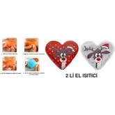 Resim TeknoKapsül Kalpli Geyikli Cep Sobası,el Isıtıcı,2 Adet Su Torbası Pvc 9cm 