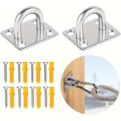 Resim 10 Adet Paslanmaz Çelik Deniz Tipi M6 Göz Civataları, Montaj Plakası ve Vidalı ile, Ağır Hizmet Tipi Metal Askılar, Hamak, Spor Ekipmanları, Ev, Gemi Güverte Donanımı için 