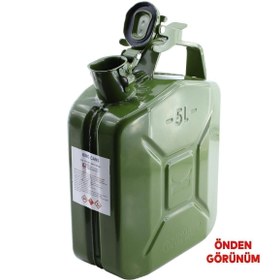 Resim Badem10 Metal Benzin Bidonu 5 Litre Akaryakıt Mazot Taşıma Doldurma Depolama Bidonu Aktarma Borusu 