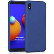 Resim Matte Silicone Samsung Galaxy A01 Core Kılıf Lacivert Microsonic