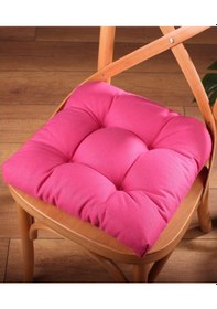 Resim Altınpamuk Altınpamuk Lüx Pofidik Fuşya Sandalye Minderi Özel Dikişli Bağcık 