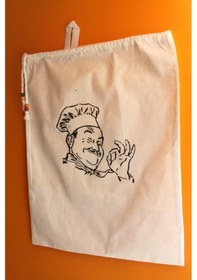 Resim Büyük Boy Chef Baskılı Askılı Bakliyat & Ekmek Torbası 50x40cm 