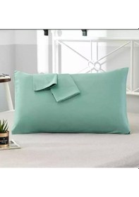 Resim Mint Renkli Pamuklu Ranforce Kumaştan Yastık Kılıfı 2 Adet 