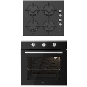Resim Esty 2'li Siyah Cam Ankastre Set (ACO5360B02 Ocak - AEF6604B01 Fırın) 