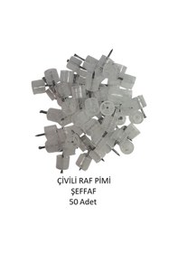 Resim Çivili Raf Pimi Şeffaf 50 Adet Şeffaf 