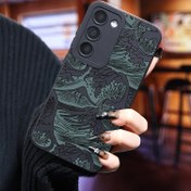 Resim Yüksek kaliteli Sea Wave koruyucu cep telefonu kılıfı, yumuşak tutuş, Samsung Galaxy S24/S23/S22/S21 serisi için uygun, siyah arka plan, şok emici, kaymaz, hafif, dayanıklı ve şık 