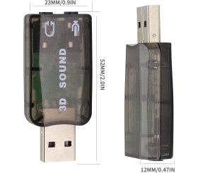 Resim Aogo USB Ses Kartı 3D Sound Tak Kullan Mic Kulaklık Mikrofon Çıkışı Masaüstü Dizüstü Harici Ses Kartı 