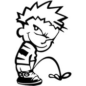 Resim İşeyen Çocuk Duvar Dekor Sticker 40 X 60 Cm 