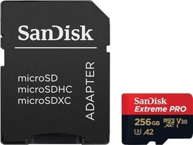 Resim SanDisk SDSQXCZ-256G-GN6MA 256GB Extreme Pro MicroSDXC Hafıza Kartı, 170 MB/sn'e kadar 
