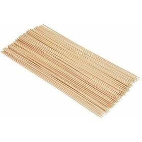 Resim Lot 100x Barbekü Şiş - 100x Bambu Şiş 40 Cm - Et Ve Fondü Izgara İçin Doğal Bambu Barbekü Çubukları 