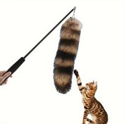 Resim Fluffy Fox Kuyruklu Kedi Oyuncağı Çubuğu - Dayanıklı, Hafif ve Kolay Temizlenebilir Etkileşimli Balıkçılık Oyuncakları Tüm Kediler İçin, Etkileşimli Kedi Oyunu | Oynak Kedi Oyuncak | Peluş Malzeme 