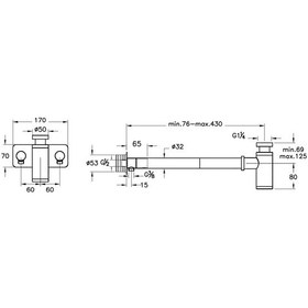 Resim Vitra Origin A4515936 Lavabo Sifon Seti Simetrik Rozetli M. Siyah 