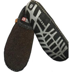 Resim Gezer Keçe Kaymaz Sessiz Tabanlı Erkek Ev Terliği 