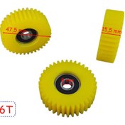 Resim SEVGENT E-Bis Pedal Destekli Plastik Dişli Rulmanlı 3 Lü Set 36T 15,5-47,5 Mm Öm 