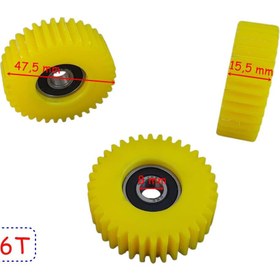 Resim SEVGENT E-Bis Pedal Destekli Plastik Dişli Rulmanlı 3 Lü Set 36T 15,5-47,5 Mm Öm 