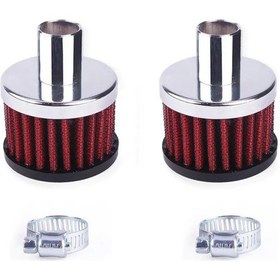 Resim Red-2pcs Evrensel Kırmızı 19mm Soğuk Hava Girişi Filtresi Turbo Havalandırma Karter Araba Havalandırma Vana Kapağı Prof 