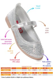 Resim Kiko Kids Grand Vakko Cırtlı Kız Çocuk Babet Ayakkabı Gümüş 