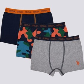 Resim U.S. Polo Assn. U.S. Polo Assn Military Detail Erkek Çocuk 3'lü Boxer Lacivert 