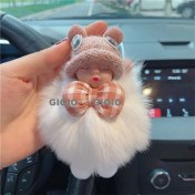 Resim Silver1 Gıoıo Yeni Ipek Eşarp Anahtarlık Kişiselleştirilmiş Inci Papyon Çanta Çekicilik Dokuma Anahtarlık (Yurt Dışından) 