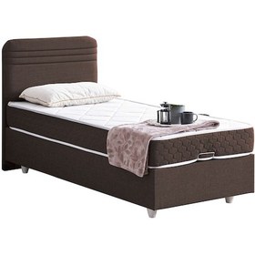 Resim Mila Tek Kişilik Baza Başlık Orthosoft Yatak Seti - Koyu Kahve 90x200 