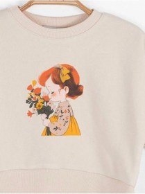 Resim Nk Kids Kız Bebek Pamuklu İki İplik Bahar Sweatshirt-14717 Krem 