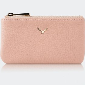 Resim Hakiki Deri, El Yapımı, Bozuk Para Cüzdanı, 3002 Pembe Pembe 