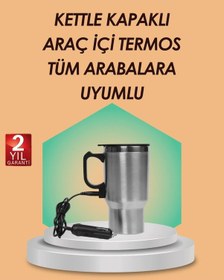Resim Araç İçi Isıtıcı Termos Bardak Paslanmaz Çelik 