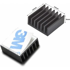 Resim Alkatronik 14X14X6MM Aluminyum Soğutucu Siyah Termal Etiket Raspberry Xbox 