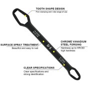 Resim Universal Anahtarı Çift Kafalı Çok Fonksiyonlu 6-22MM (4764) 