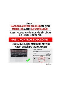 Resim NovStrap Apple Uyumlu MacBook Air M2 Çip A2681 13.6 inç 2022 Kılıf Sert Rubber Mat Buzlu Kapak 