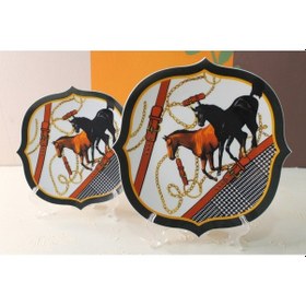 Resim Konyax Pasta Ve Servis Tabağı Set 6 Kişilik 12 Parça Hipodrom Çok Renkli 