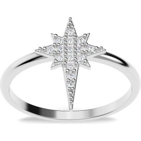 Resim İndigo Takı Kutup Yıldızı Beyaz Gümüş Yüzük 