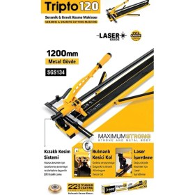 Resim SGS134 - TRIPTO120 Seramik Granit Fayans Kesme Makinası 120CM - Lazerli Kesim - Rulmanlı 