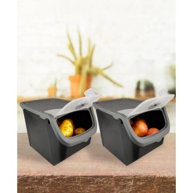 Resim Storemax 2'li Soğan Patates Saklama Kabı 12 Litre - Gri 
