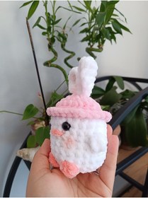 Resim KREATİF TASARIM Şapkalı Tavşan Amigurumi El Örgüsü 