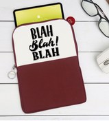 Resim Bk Gift Gift Blah Blah Blah Tasarımlı Taşınabilir Koruyucu Tablet Kılıfı & Organizer Çanta - Bordo-1 