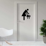 Resim cnpromosyon Bebek Bakım Odası Ikon Silüeti Kapı Dekoratif Duvar Sticker, Çıkartma 