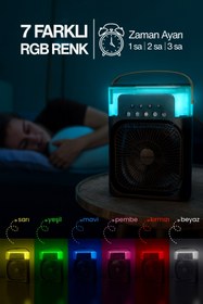 Resim Concord Masaüstü Taşınabilir Buzlu Vantilatör Su Soğutmalı 600 ml RGB Led Işıklı Soğutucu Fan Air Cooler Fan 