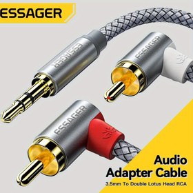 Resim Essager Premium Stereo Ses Y-Bölücü Kablo - Akıllı Telefonlar, Tabletler, HDTV'ler & MP3 Çalarlar için RCA'dan 3.5mm AUX Adaptörü 
