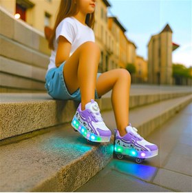 Resim Nisanur Shoes Çocuk Ortopedik Patenli Işıklı Tekerlekli Spor Ayakkabı & Patenli 4 Tekerli Rahat Ayakkabı 