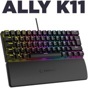 Resim Rampage Klavye Oyuncu Klavyesi Kırmızı 12 Işık Modlu Red Switch Mekanik Antighosting Bilek Destekli Ally K11 