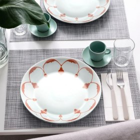 Resim Tabak, Beyaz-Turuncu Desenli, 27 cm 