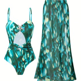 Resim Seksi ve Şık Bikini Wrap Etek Seti Kadınlar İçin - Yüksek Esneklik, Kolsuz, Bağcıklı Desen, Polyester Karışımı, Plaj ve Havuz Kenarı İçin Mükemmel, Zayıflama Etkisi 