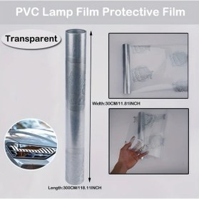 Resim Xuweiwei Transparent 30x300cm Su Geçirmez Çizilmeye Dayanıklı Kendinden Yapışkanlı Far Filmi 