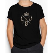 Resim Lebron James King logo Siyah Çocuk Tişört Siyah 